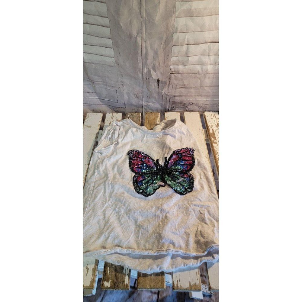 Kidpik Youth butterfly white short sleeve shirt ki